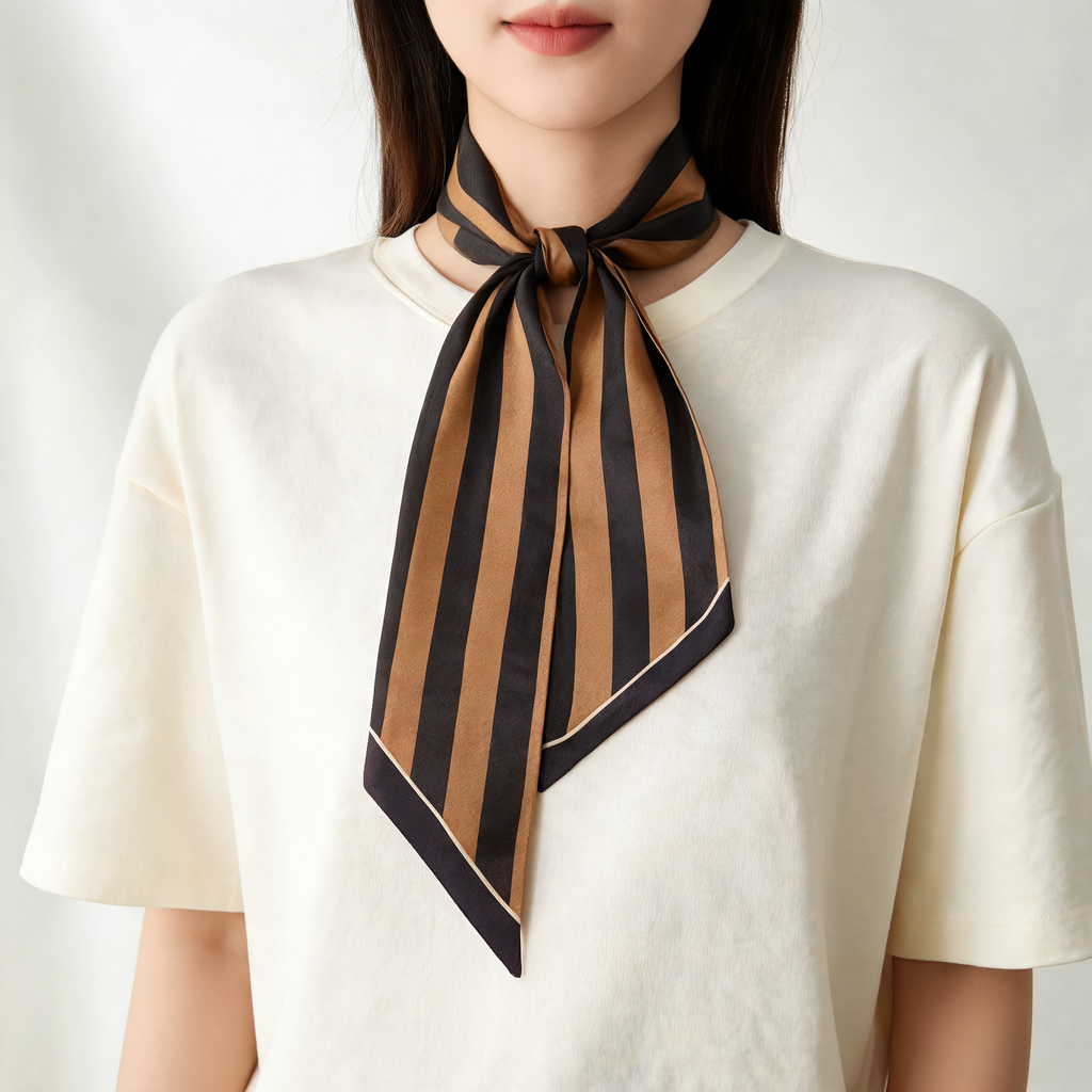 Long Graphic Stripe Scarf — lifestyle styling | Mak&Malva gallery 1-3