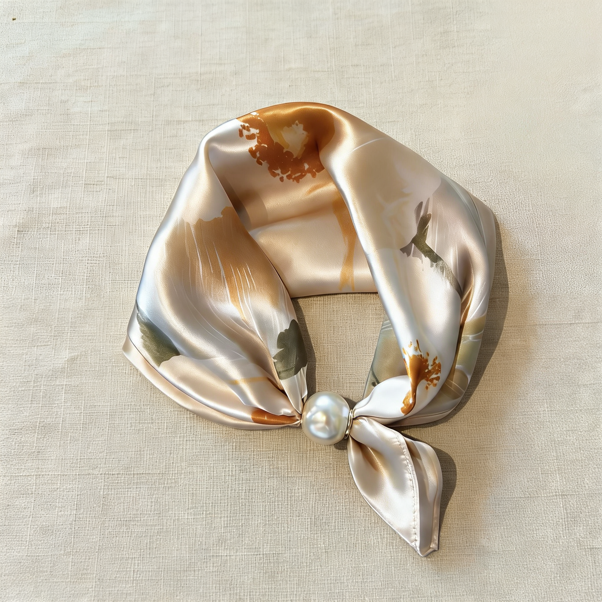 Floral Magnetic Clasp Scarf — front product view | Mak&Malva gallery 1-3