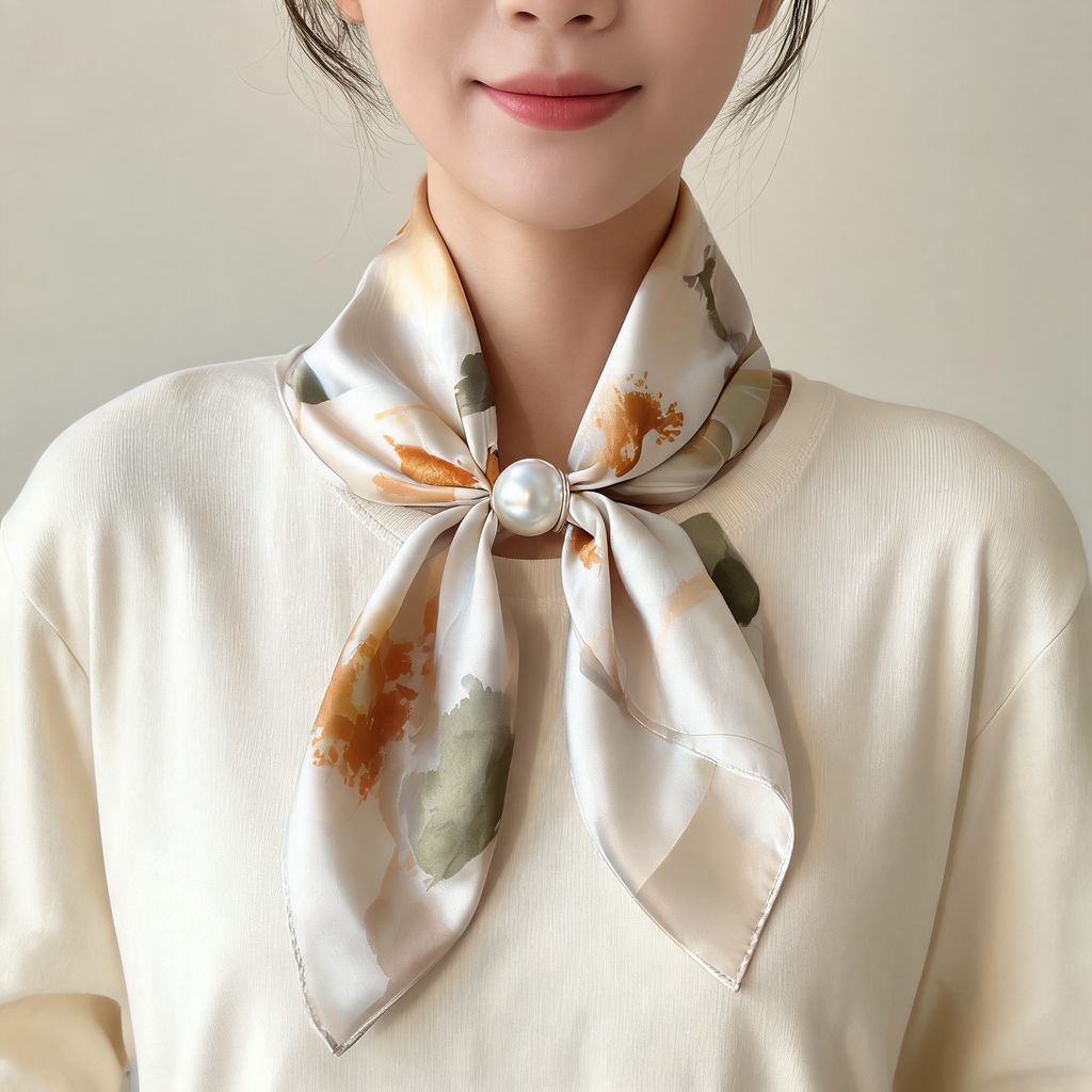 Floral Magnetic Clasp Scarf — lifestyle styling | Mak&Malva gallery 1-3