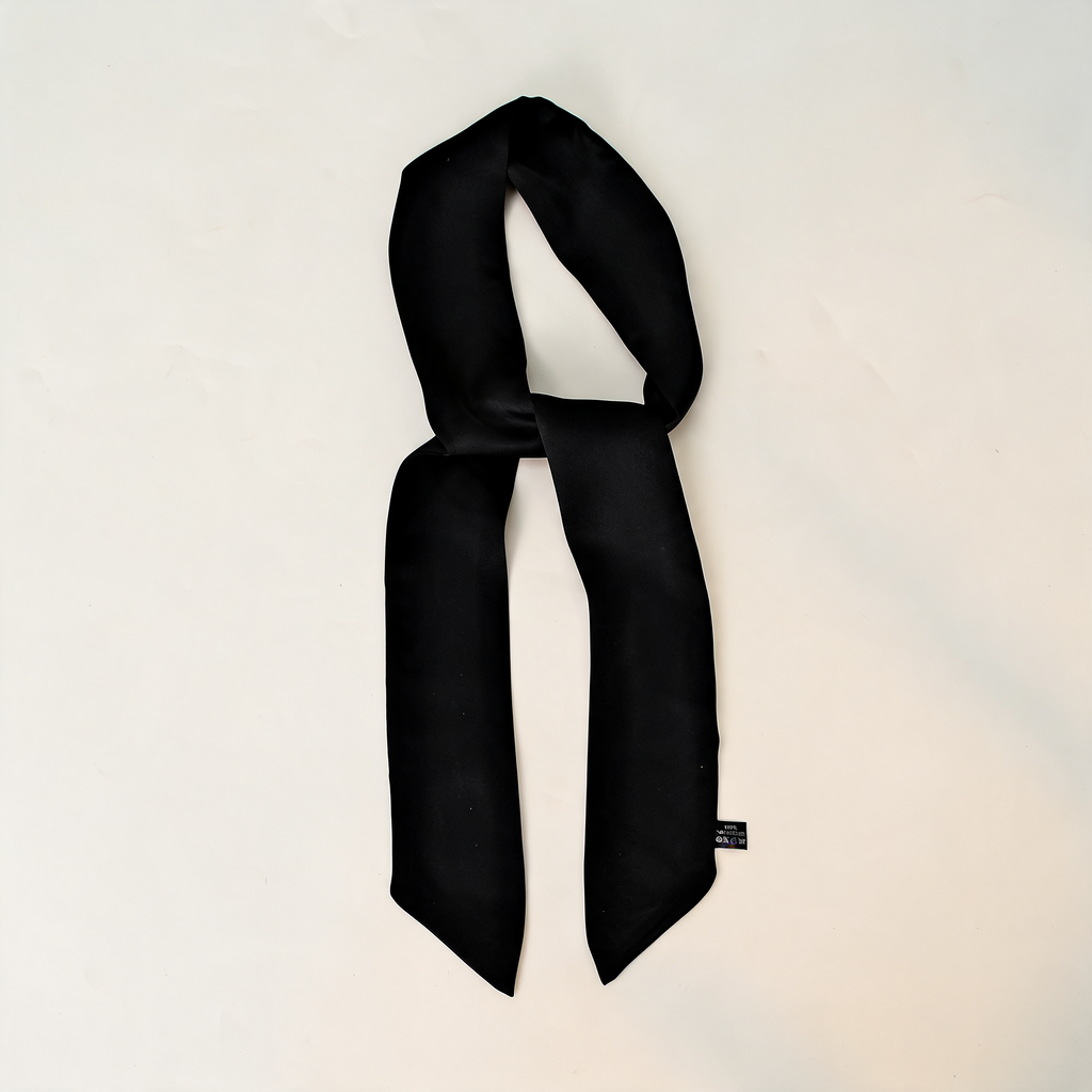 Everyday Satin Ribbon Scarf — three-quarter product view | Mak&Malva gallery 1-3