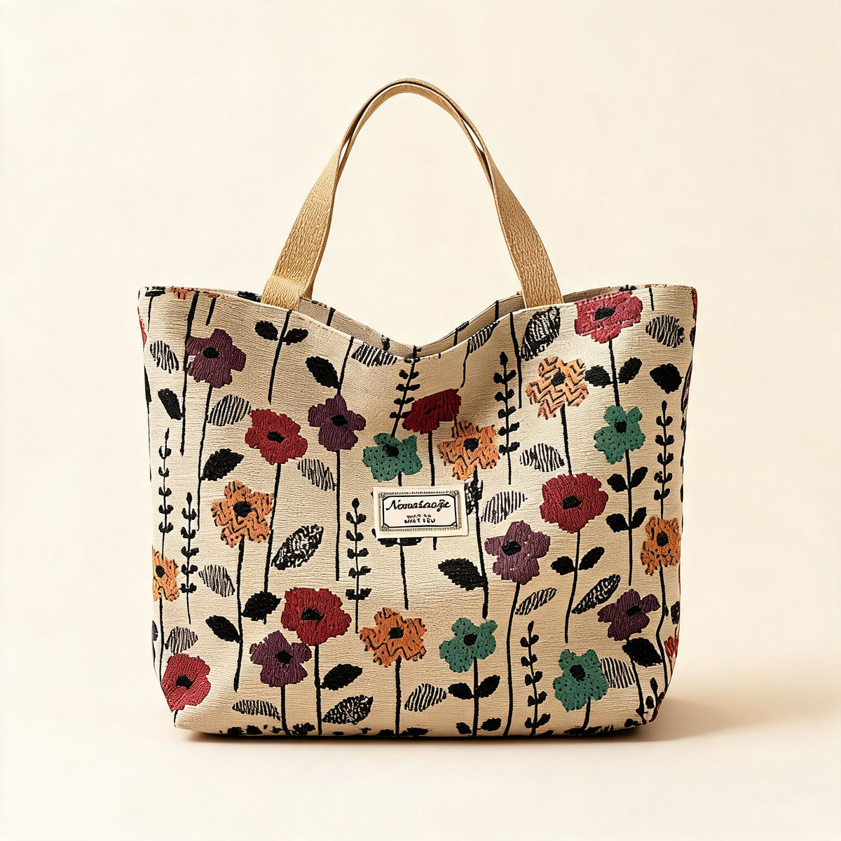 Wildflower Canvas Tote — front product view | Mak&Malva gallery 1-3