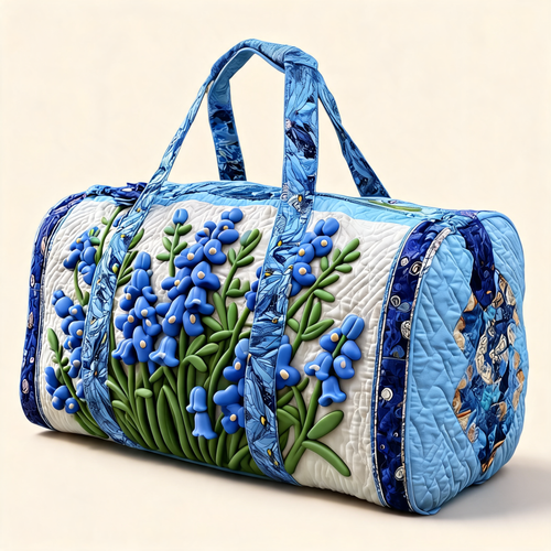 Bluebell Garden Print Carryall — front product view | Mak&Malva gallery 1-3