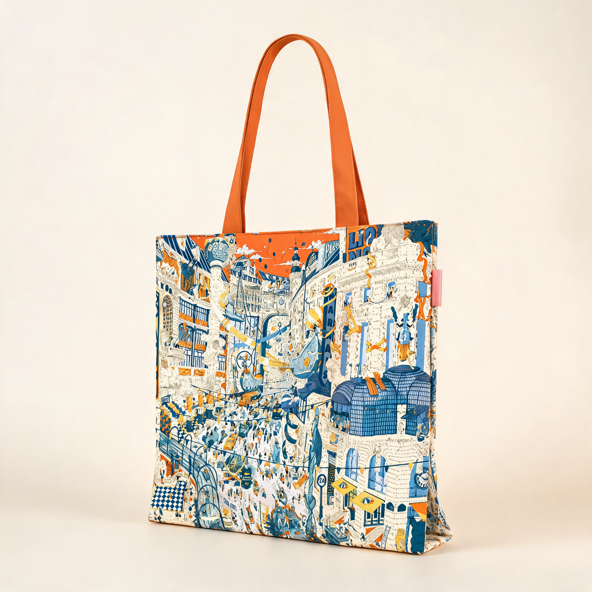 Painted City Tote — three-quarter product view | Mak&Malva gallery 1-3