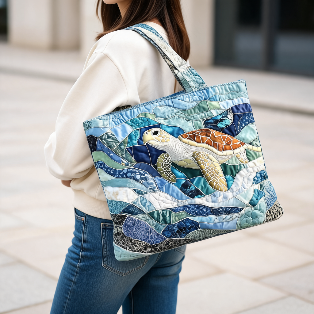 Ocean Turtle Print Tote — lifestyle styling | Mak&Malva gallery 1-3