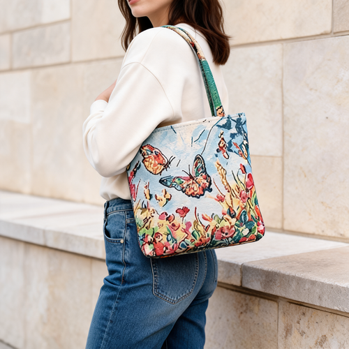 Butterfly Meadow Mini Tote — lifestyle styling | Mak&Malva gallery 1-3