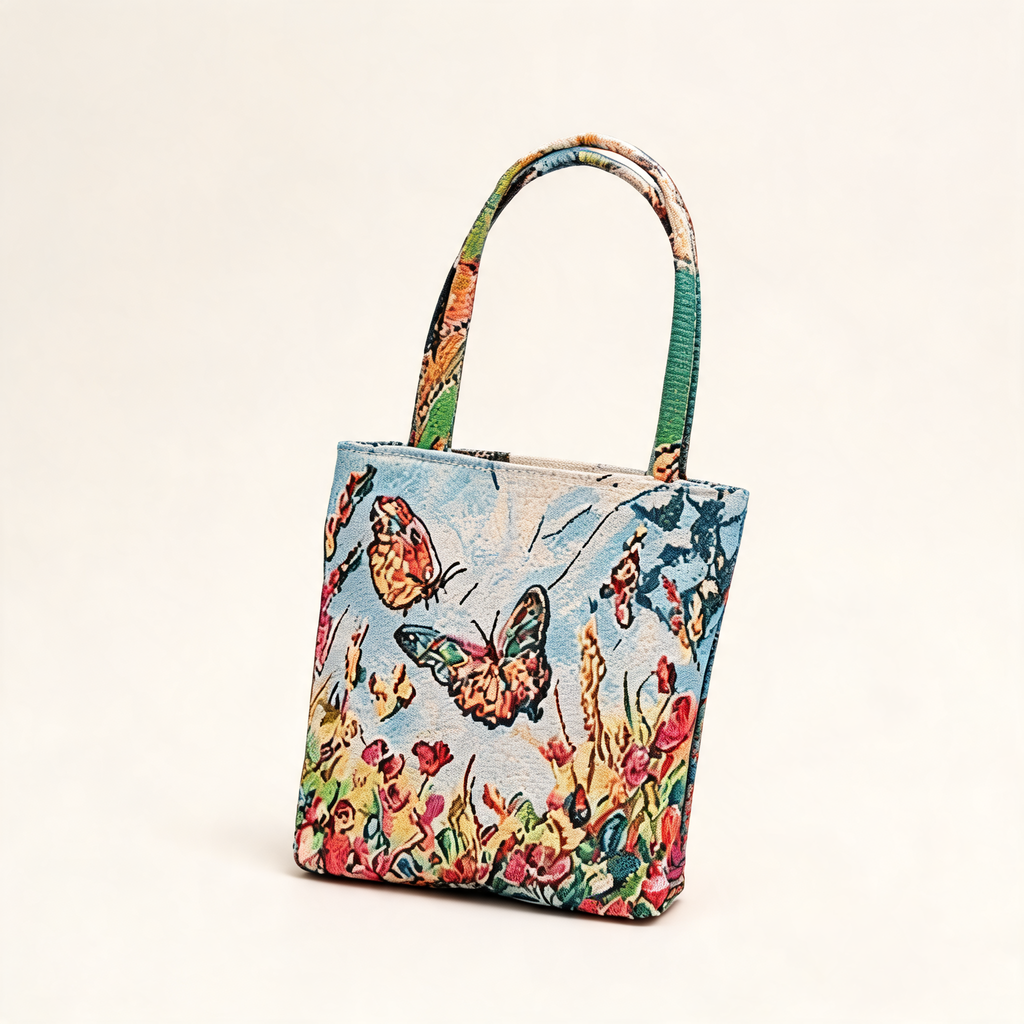 Butterfly Meadow Mini Tote — three-quarter product view | Mak&Malva gallery 1-3