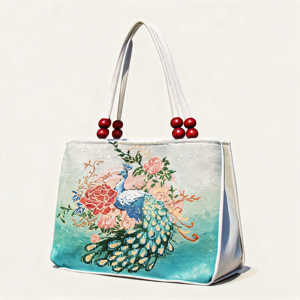 2025 New Middle Aged And Elderly Womens Bags Ethnic Style Gold Silk Embroidered Bags Cartoon Canvas Small Bags Shoulder Bags Handbags — three-quarter product view | Mak&Malva gallery 1-3