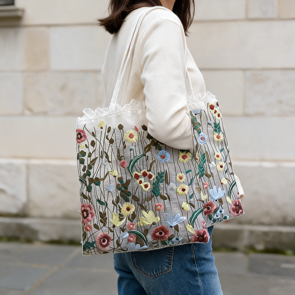 Wildflower Mesh Tote — lifestyle styling | Mak&Malva gallery 1-3