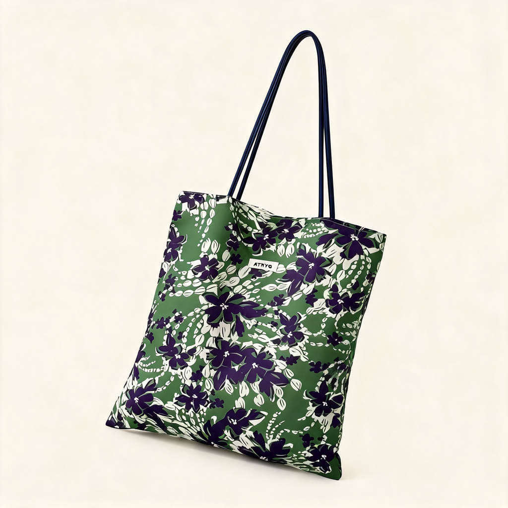 Daisy Field Slim Tote — three-quarter product view | Mak&Malva gallery 1-3