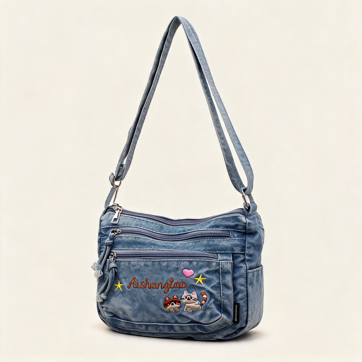 Denim Bloom Crossbody — front product view | Mak&Malva gallery 1-3