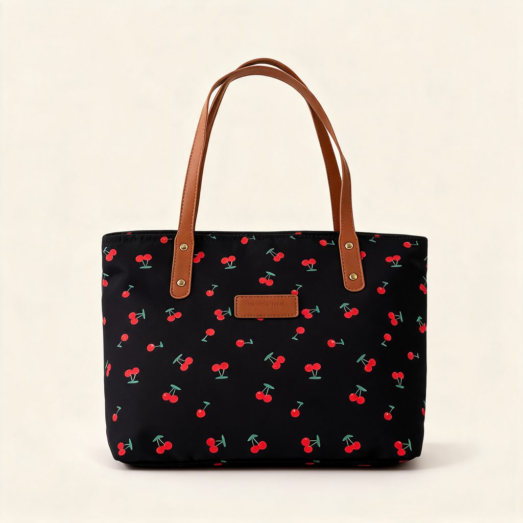 Cherry Day Shoulder Tote — front product view | Mak&Malva gallery 1-3