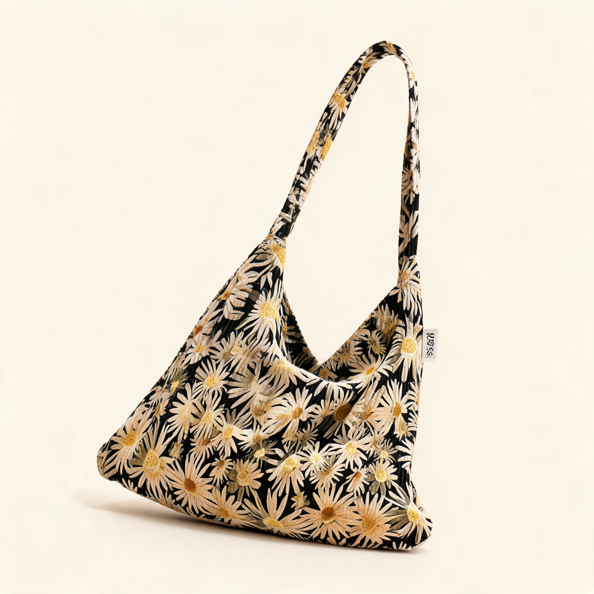 Vintage Floral Cord Tote — three-quarter product view | Mak&Malva gallery 1-3