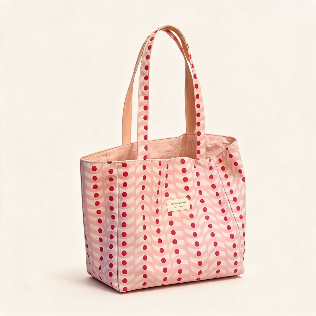 Pink Dot Everyday Tote — three-quarter product view | Mak&Malva gallery 1-3