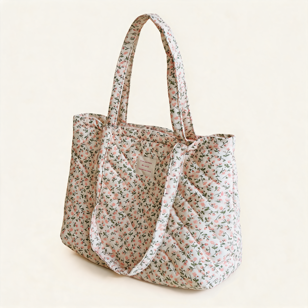 Rose Patch Quilt Tote — three-quarter product view | Mak&Malva gallery 1-3