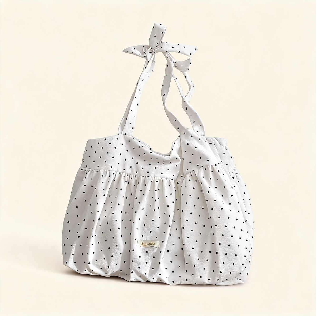 Soft Dot Ruffle Tote — front product view | Mak&Malva gallery 1-3