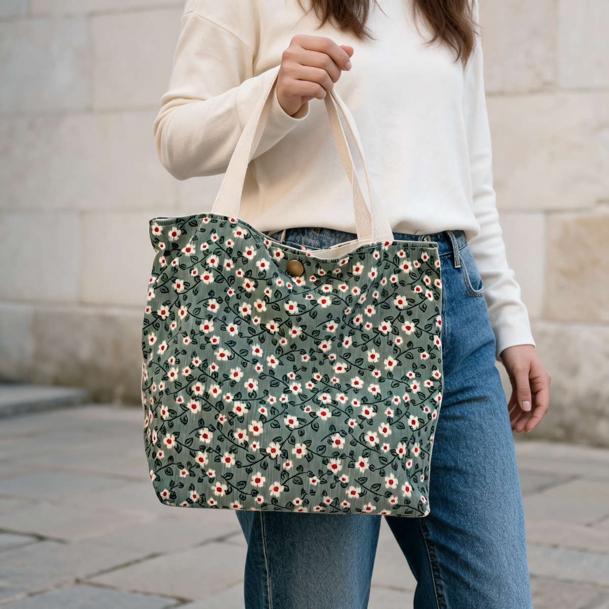 Cottage Rose Mini Tote — lifestyle styling | Mak&Malva gallery 1-3