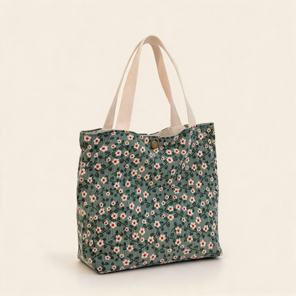 Cottage Rose Mini Tote — three-quarter product view | Mak&Malva gallery 1-3