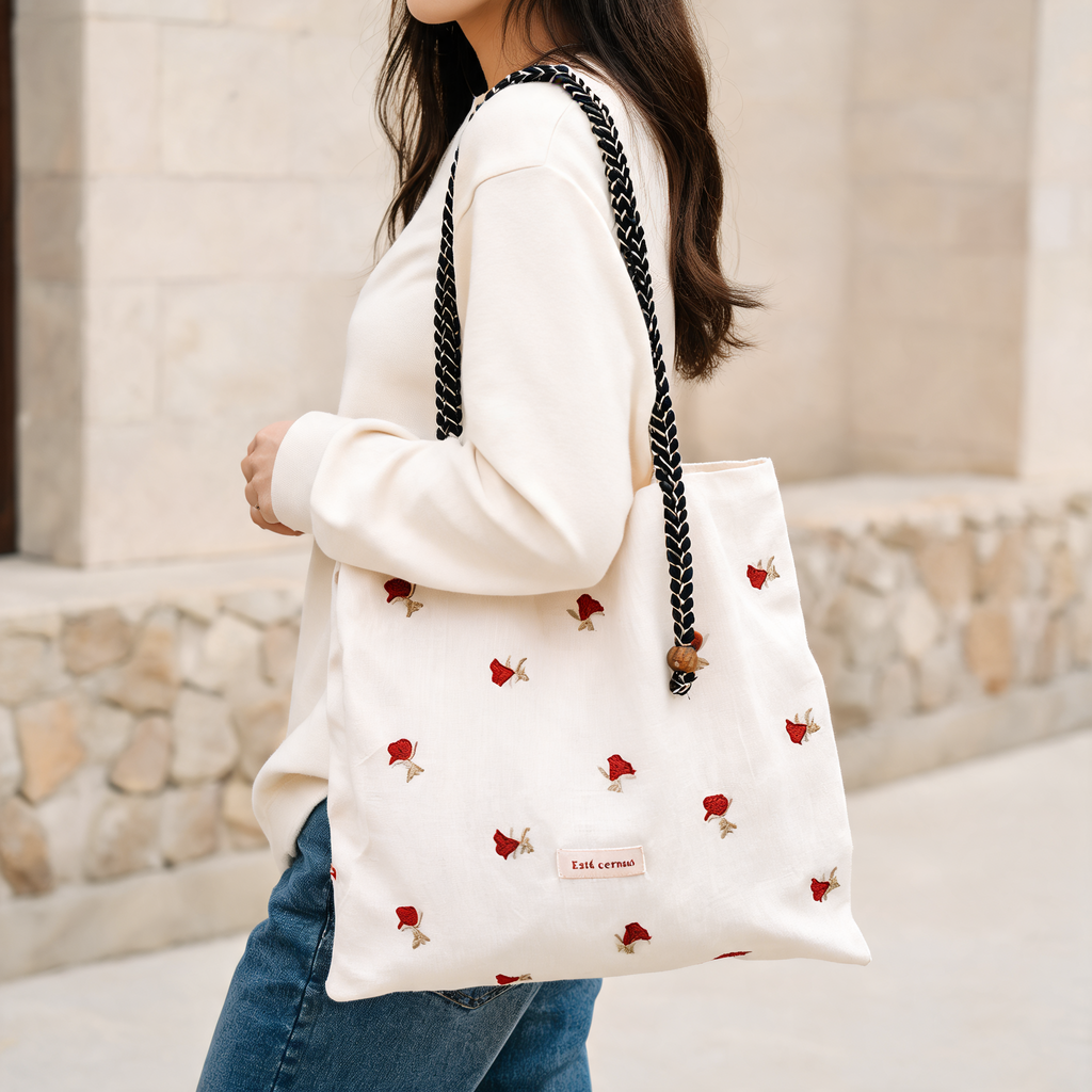 Rose Dusk Lace Tote — lifestyle styling | Mak&Malva gallery 1-3