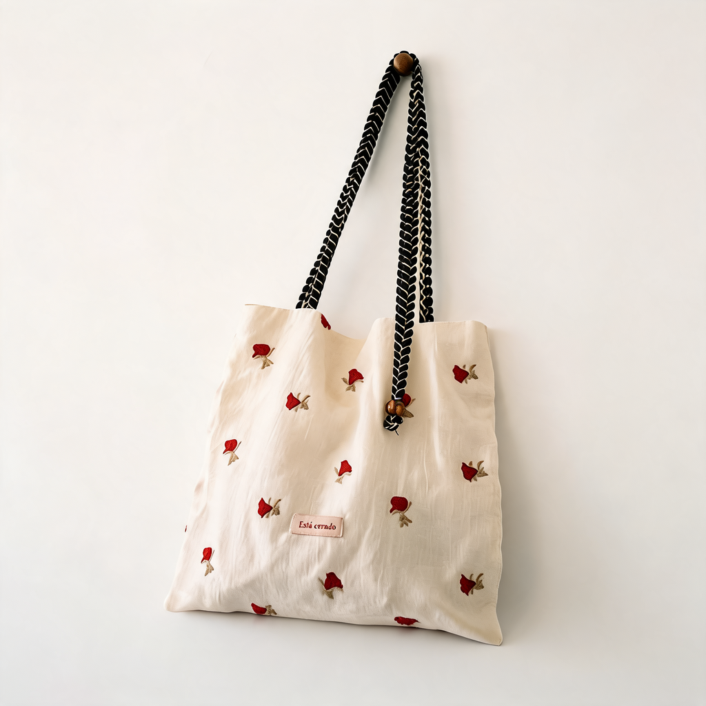 Rose Dusk Lace Tote — three-quarter product view | Mak&Malva gallery 1-3