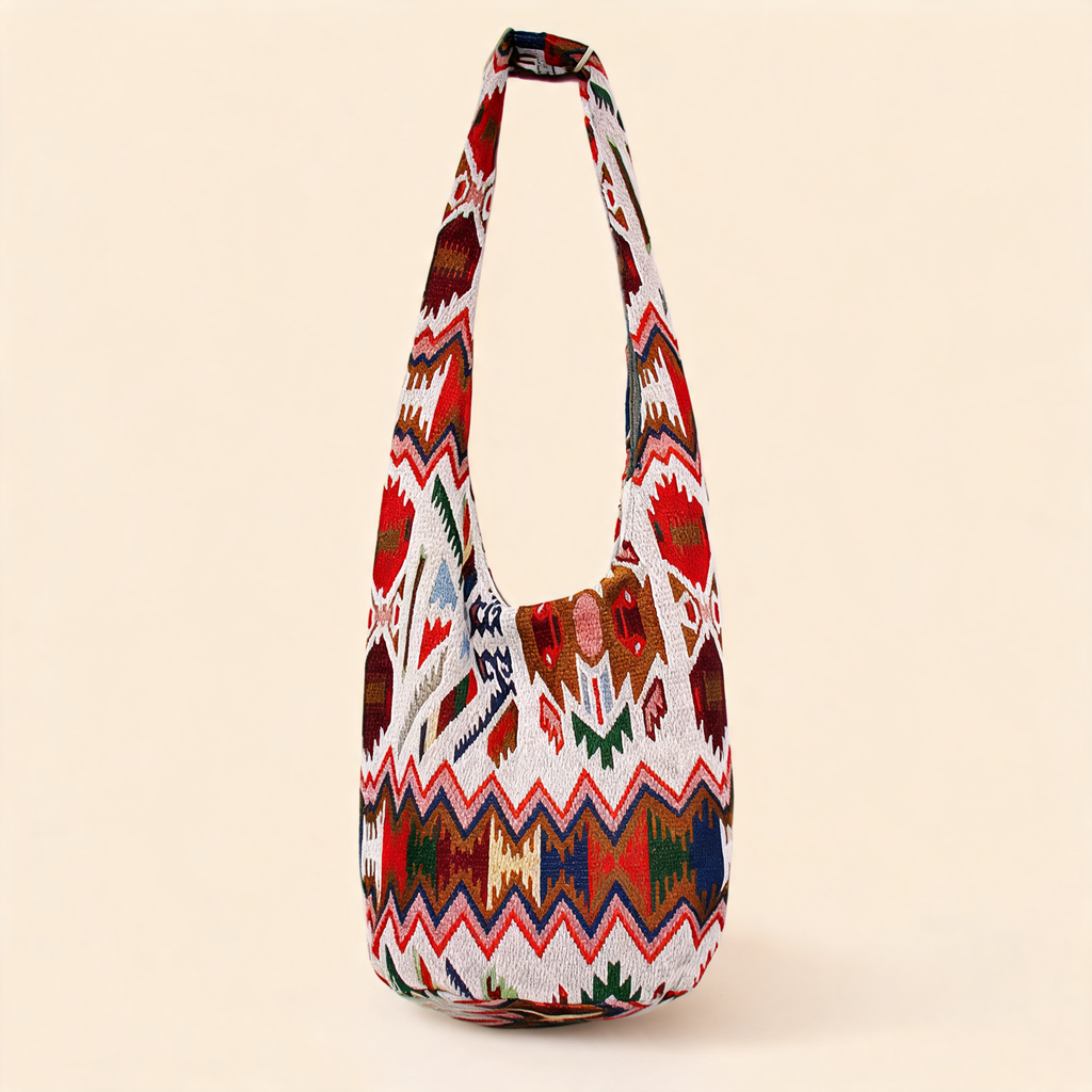 Woven Geometry Crossbody — three-quarter product view | Mak&Malva gallery 1-3