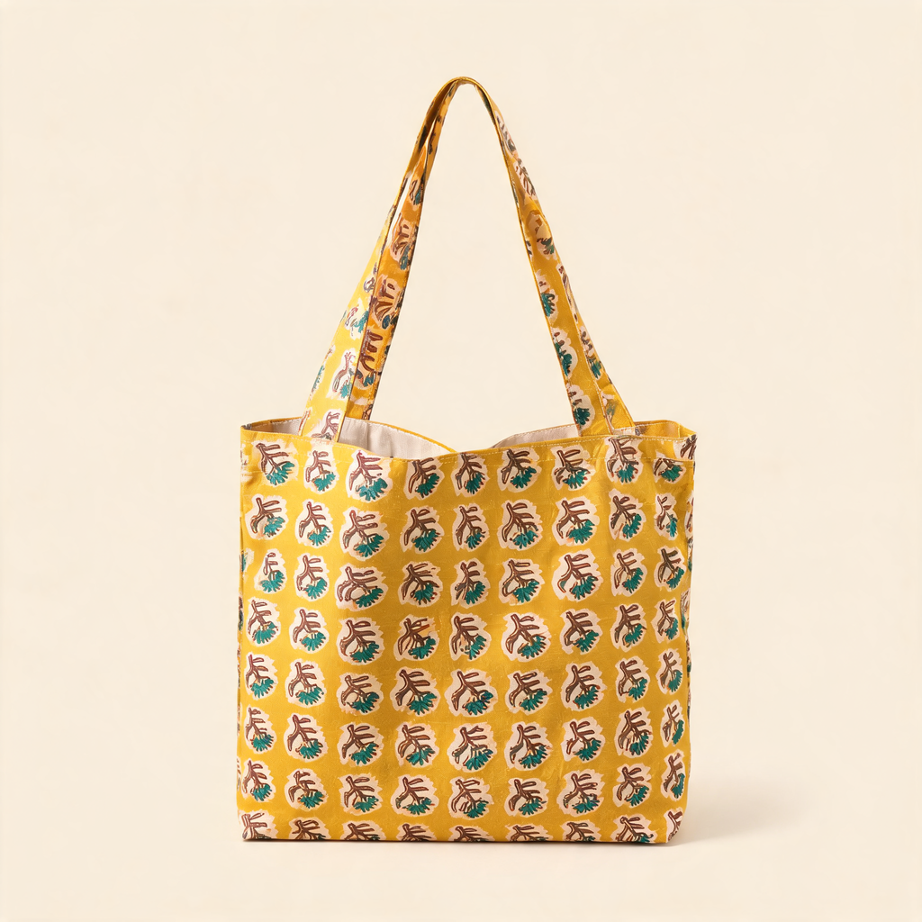 Golden Gardenia Tote — front product view | Mak&Malva gallery 1-3