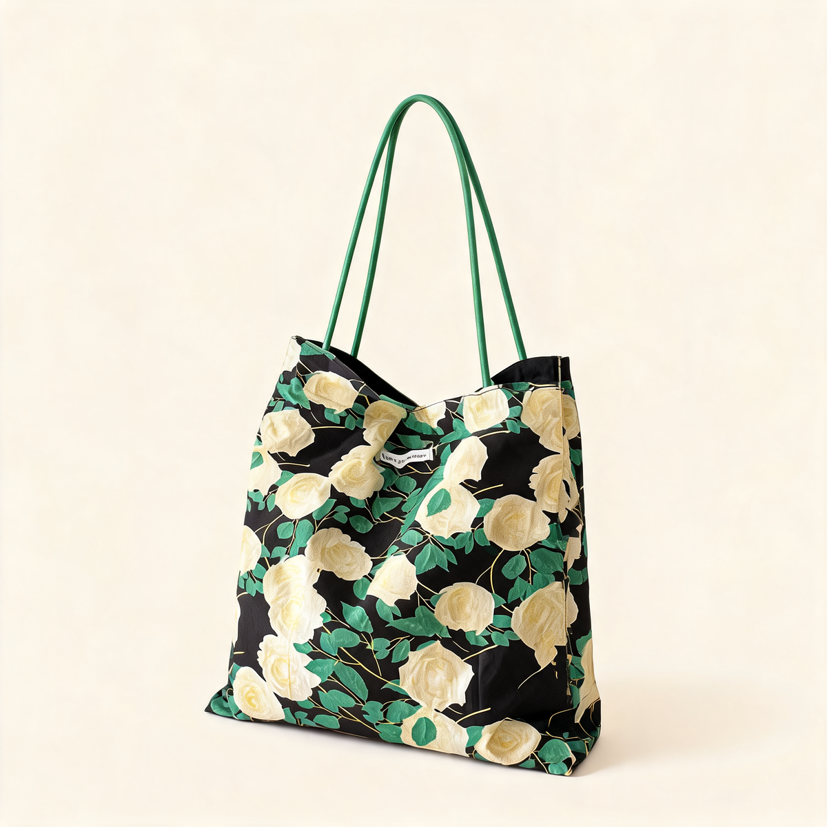 White Rose Garden Tote — front product view | Mak&Malva gallery 1-3