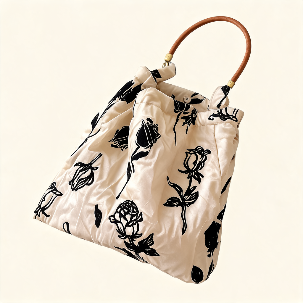 Ink Rose Hobo — three-quarter product view | Mak&Malva gallery 1-3