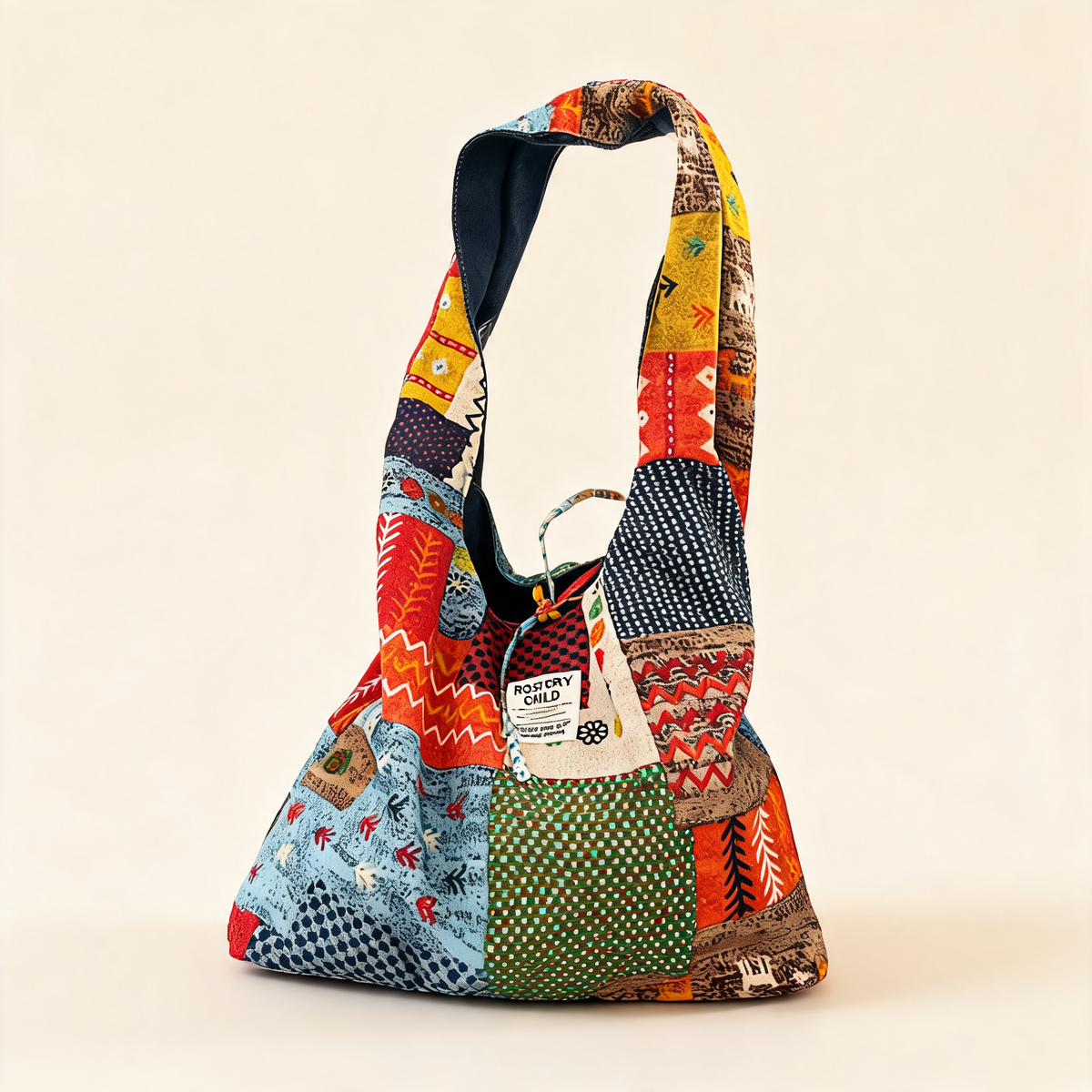 Bohemian Patchwork Hobo — front product view | Mak&Malva gallery 1-3