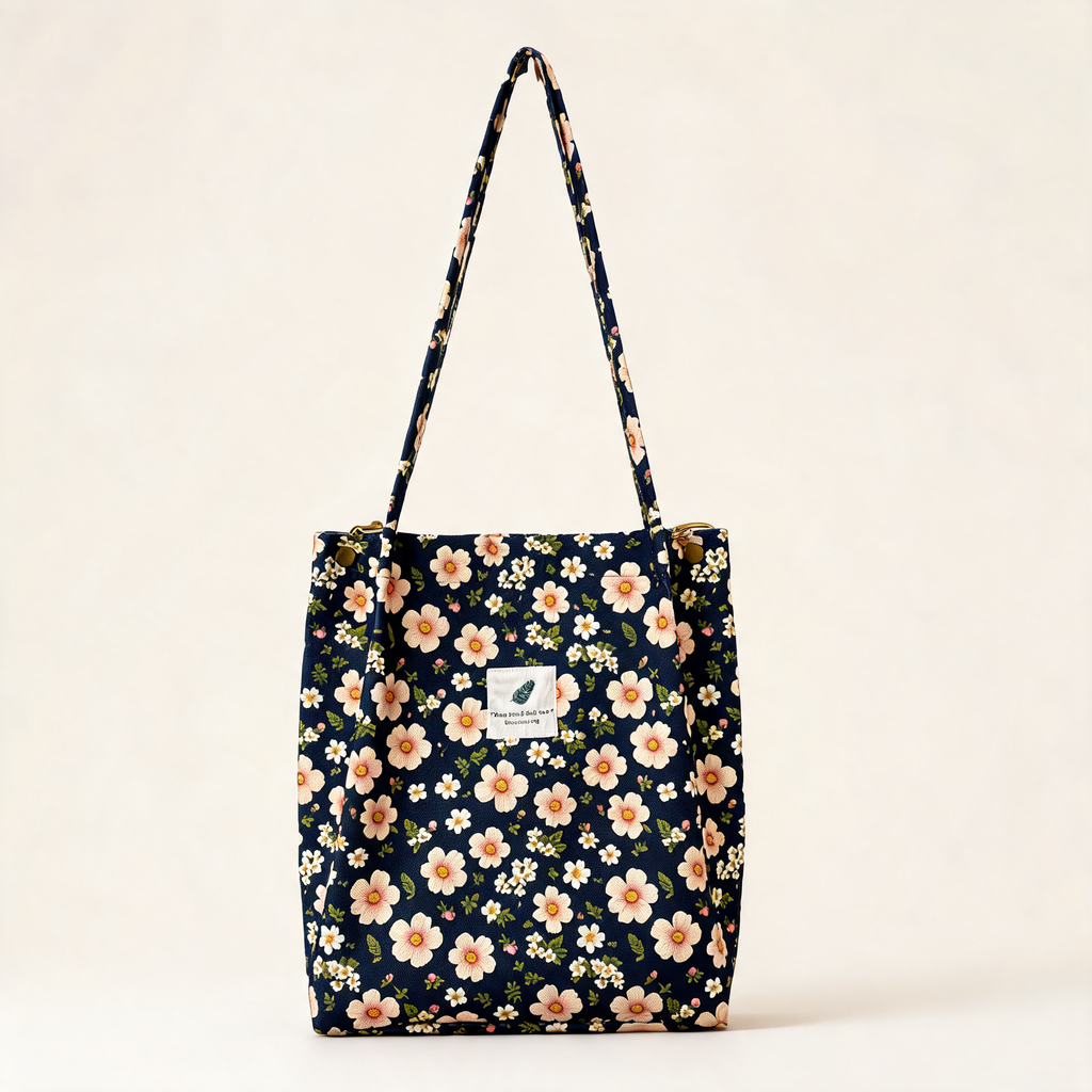 Everyday Botanical Shoulder Tote — front product view | Mak&Malva gallery 1-3