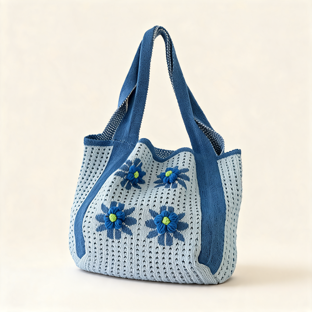 Daisy Knit Shoulder Bag — front product view | Mak&Malva gallery 1-3