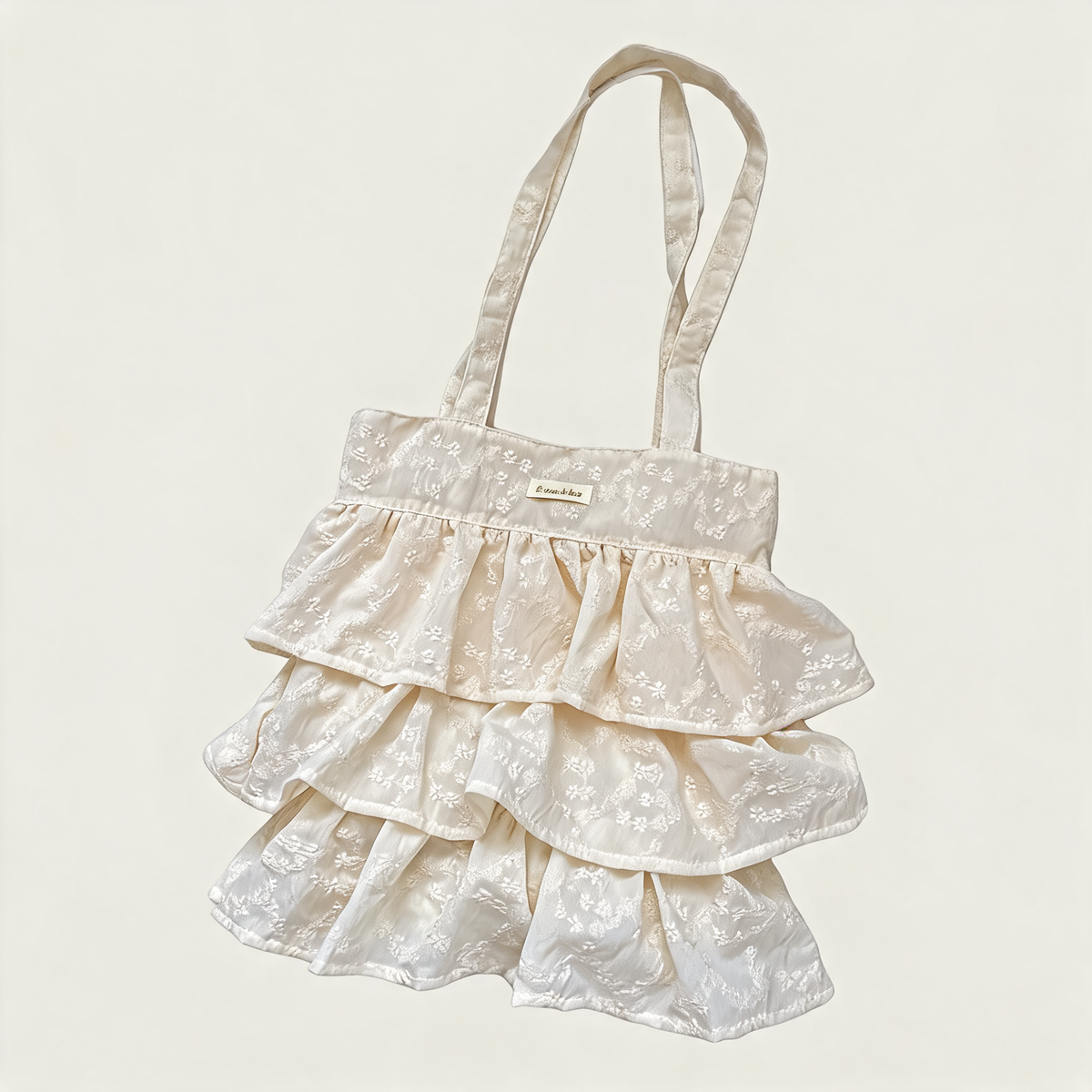 Petal Ruffle Eyelet Tote — three-quarter product view | Mak&Malva gallery 1-3