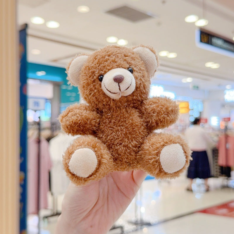 Soft Teddy Clip Bag Charm - Dark Brown / Hanging Chain