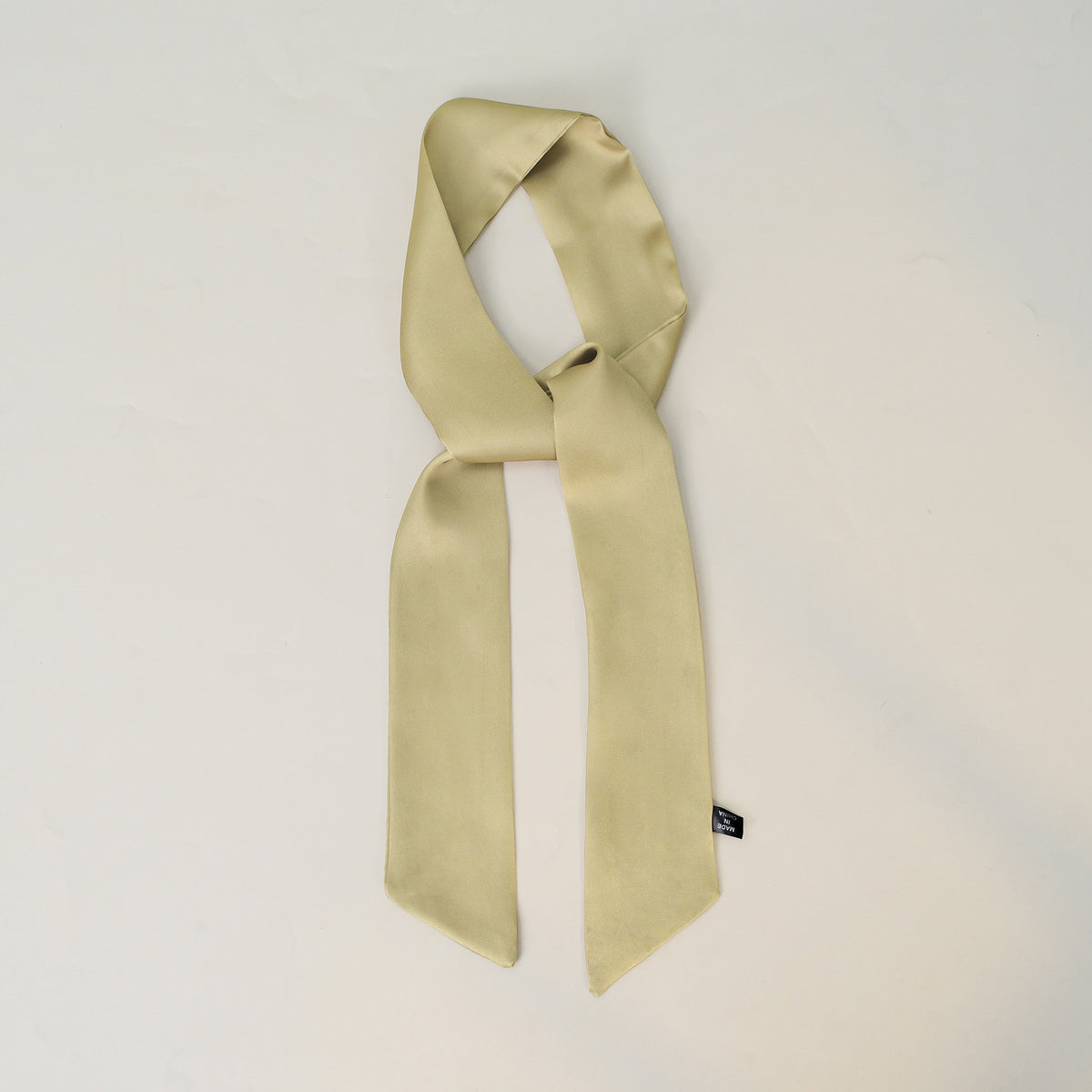 Everyday Satin Ribbon Scarf - Khaki