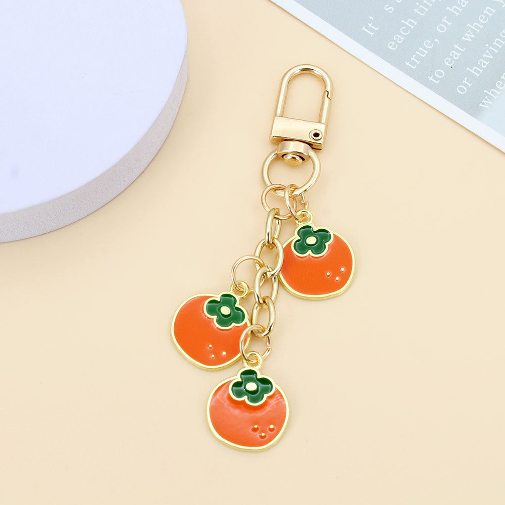 Orchard Enamel-Look Bag Charm - Persimmon
