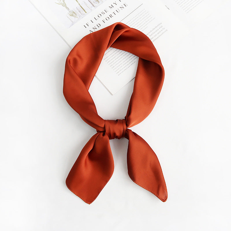 Everyday Satin Square Scarf 70 - Caramel