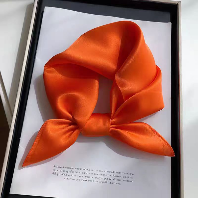Everyday Satin Square Scarf 70 - Orange