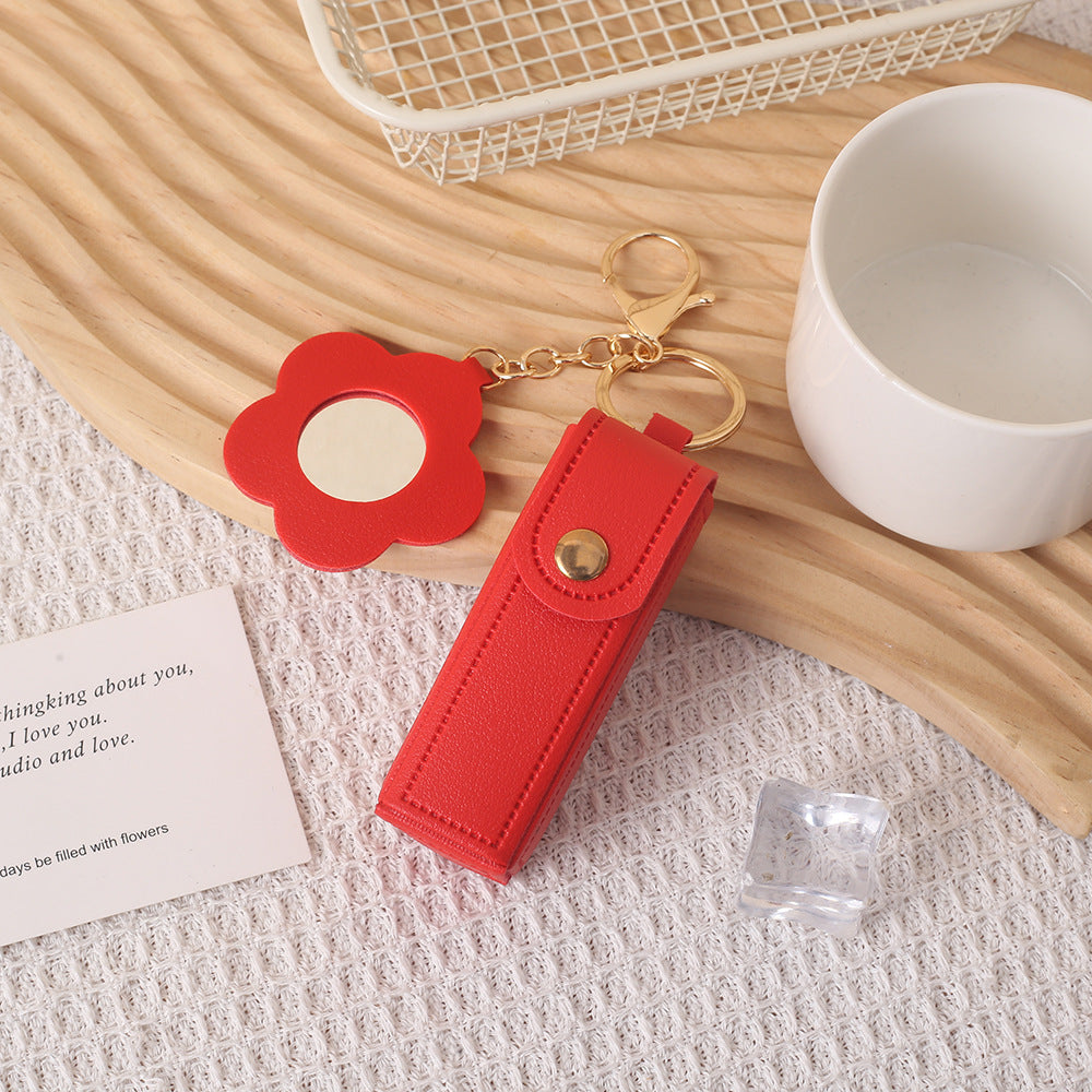 Petal Lipstick Holder Bag Charm - Red