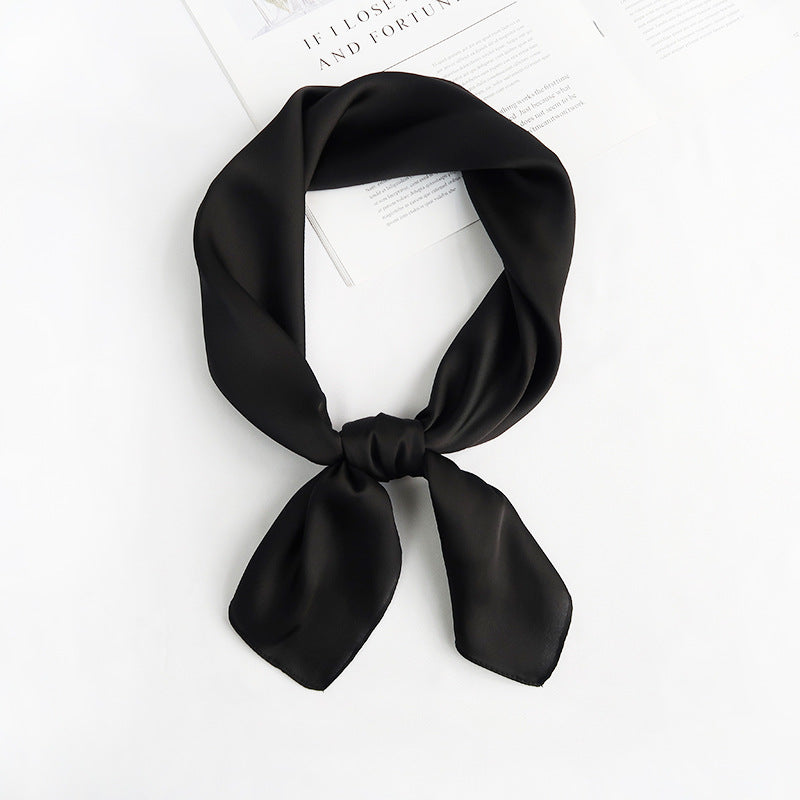 Everyday Satin Square Scarf 70 - Black