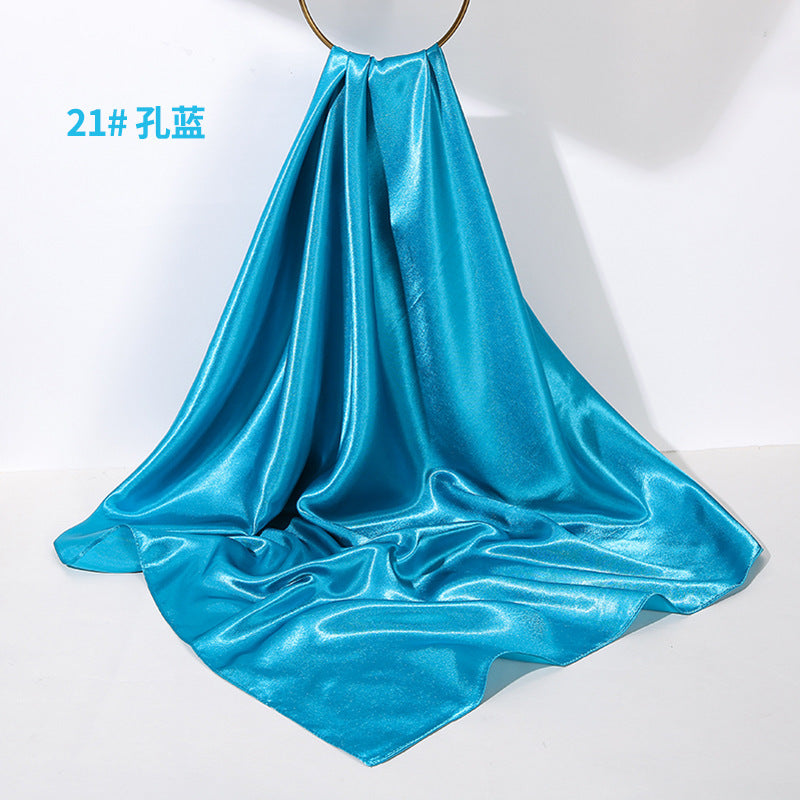 Soft Sheen Square Scarf 90 - Peacock Blue