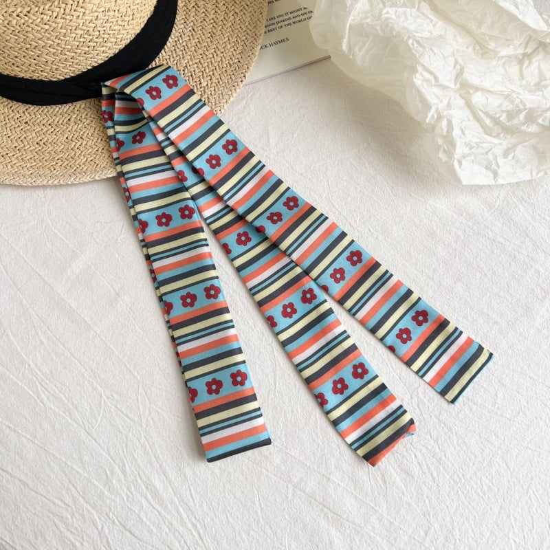 Stripe Ribbon Scarf - Horizontal Stripe