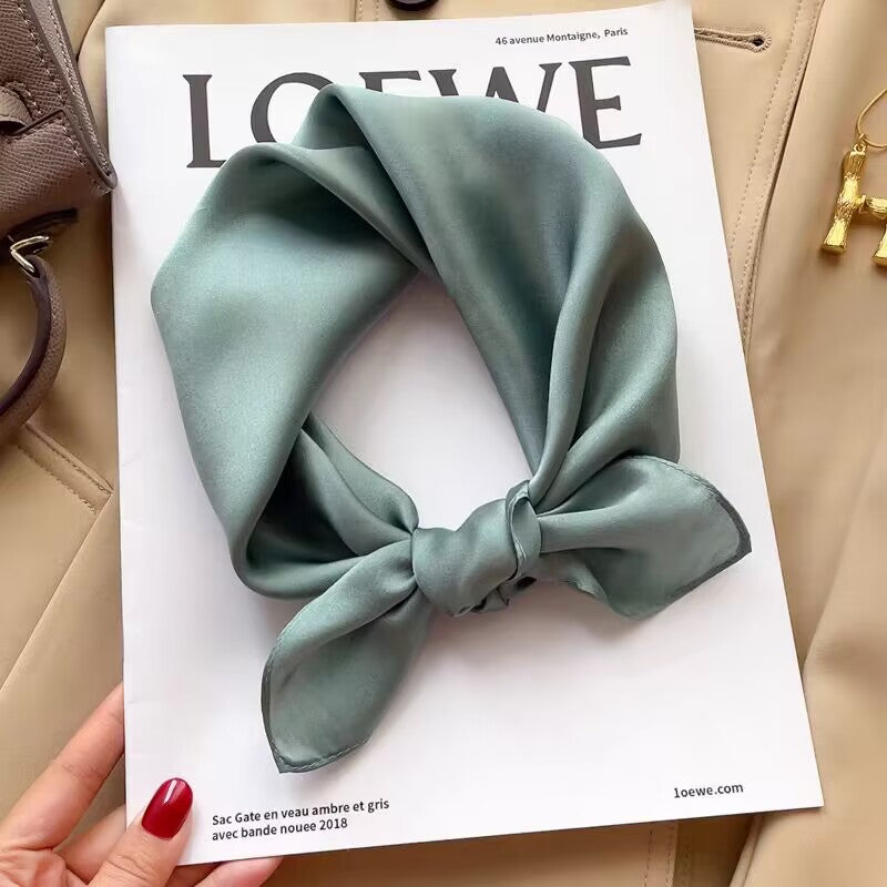 Everyday Satin Square Scarf 70 - Sage Green