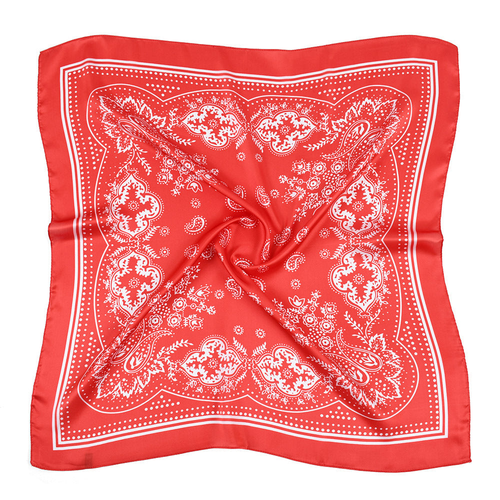 Classic Paisley Square Scarf - Red