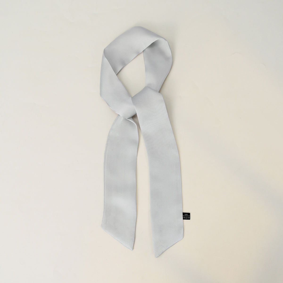 Everyday Satin Ribbon Scarf - Silver grey