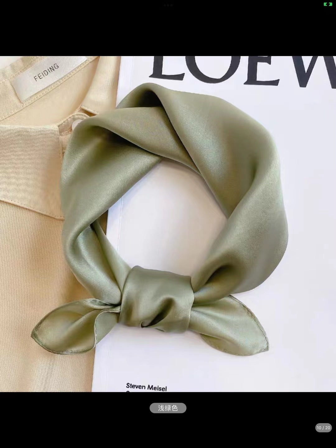 Everyday Satin Square Scarf 70 - Olive