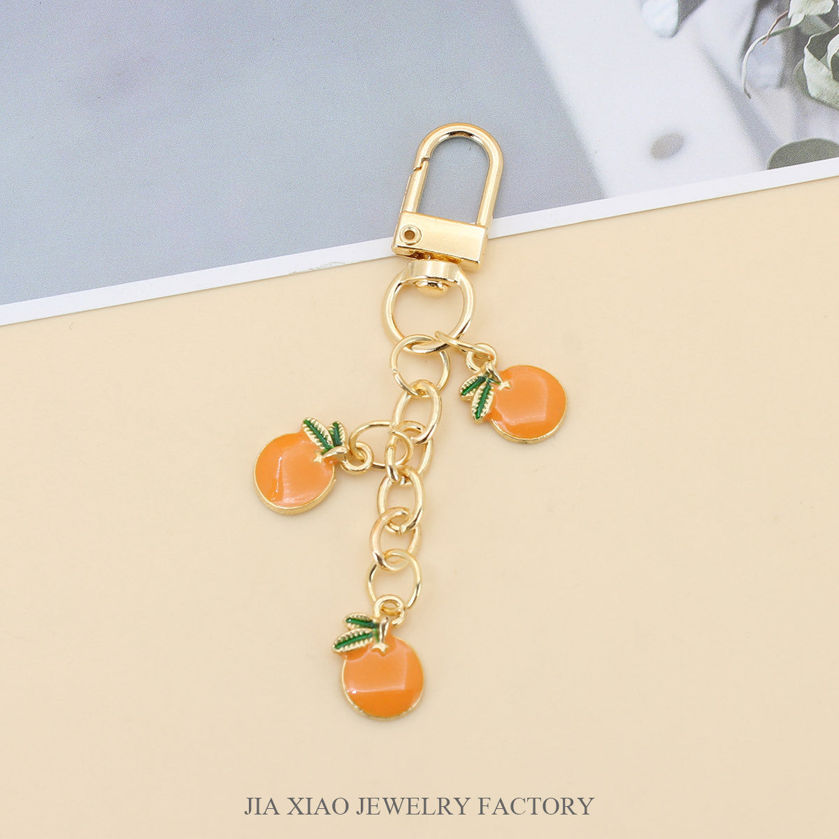 Orchard Enamel-Look Bag Charm - Orange B
