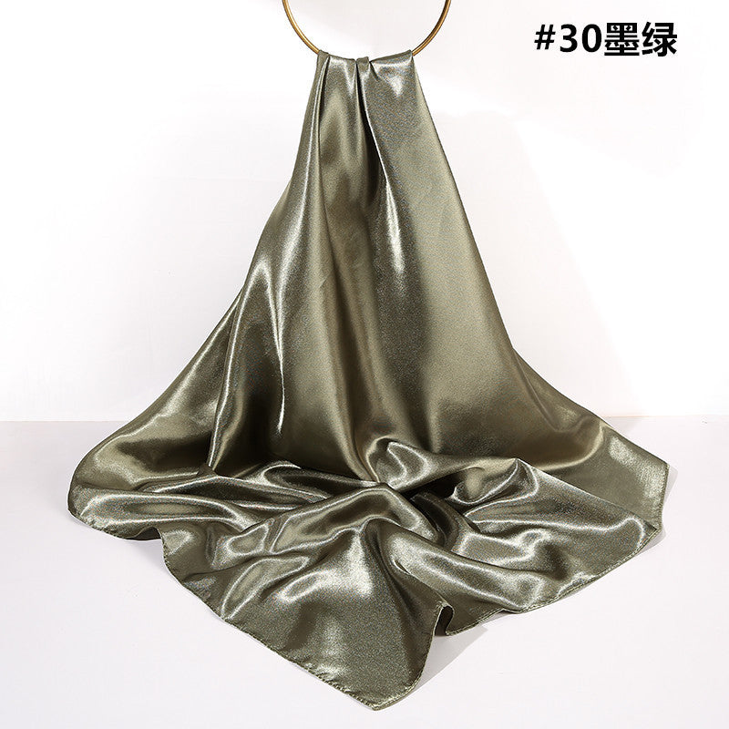 Soft Sheen Square Scarf 90 - Olive Brown