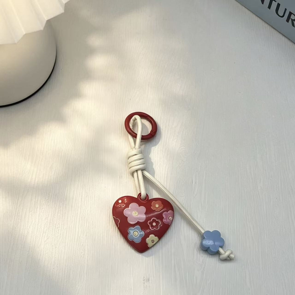 Braided Sweetheart Bag Charm - Red