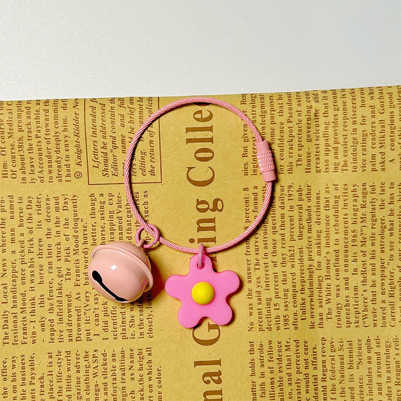 Little Flower Bell Bag Charm - Pink