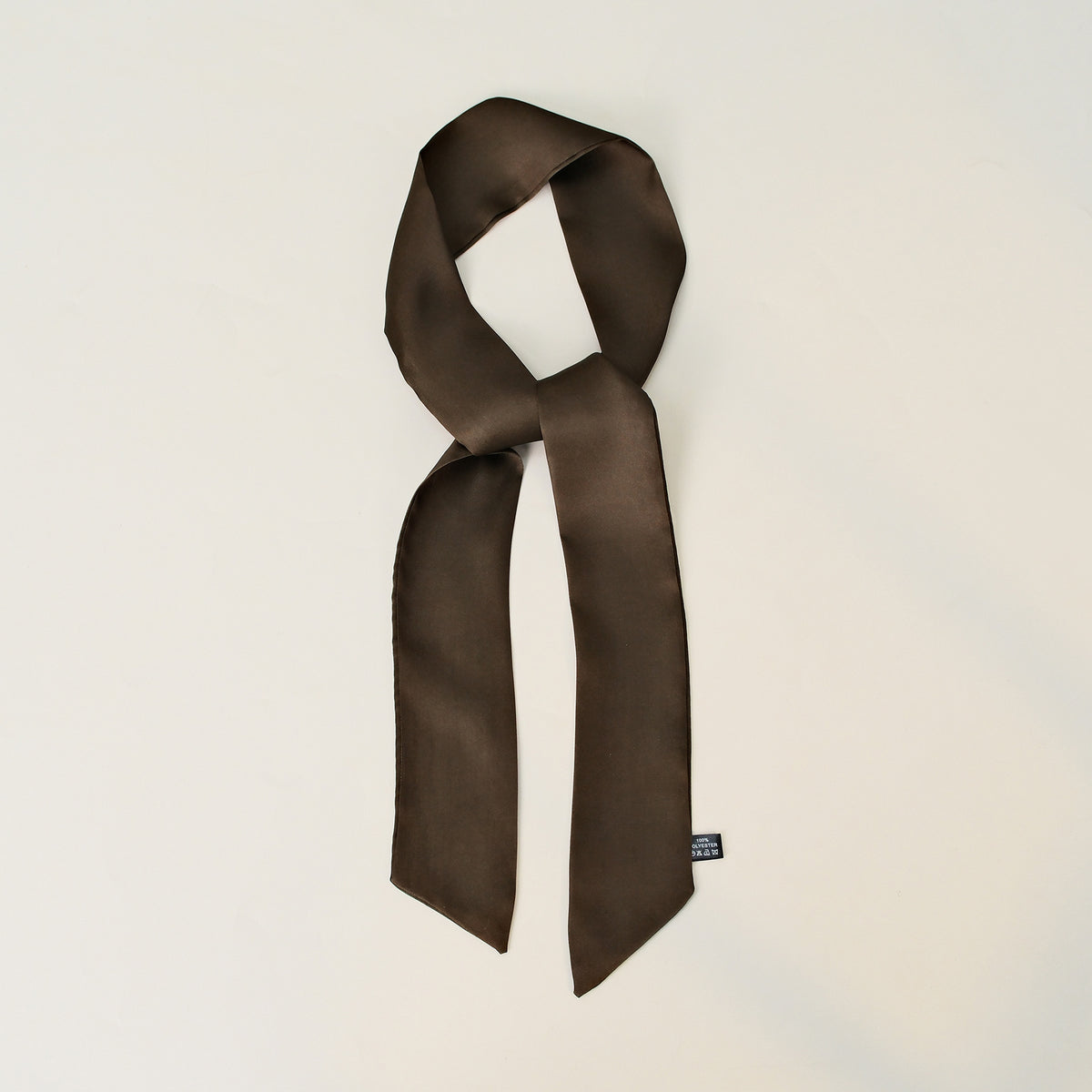 Everyday Satin Ribbon Scarf - Brown