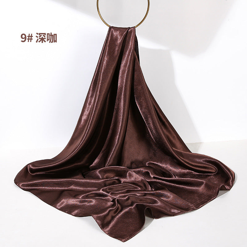 Soft Sheen Square Scarf 90 - Dark Brown